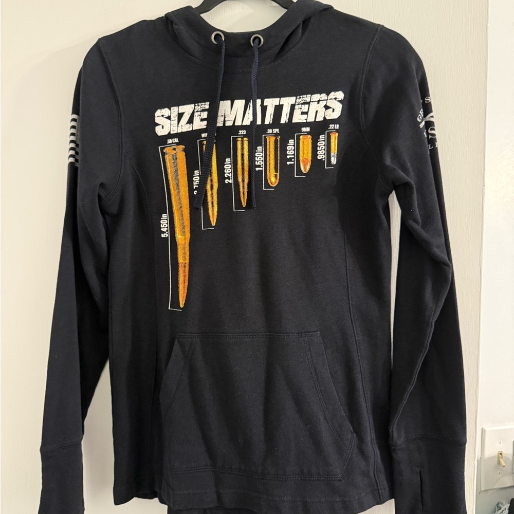 Size Matters Grunt Style Black Hoodie